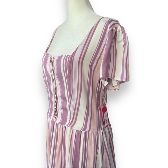 New Xhilaration Pink Stripe Short Sleeve Sun Dress | Size Small - Picture 5 of 14